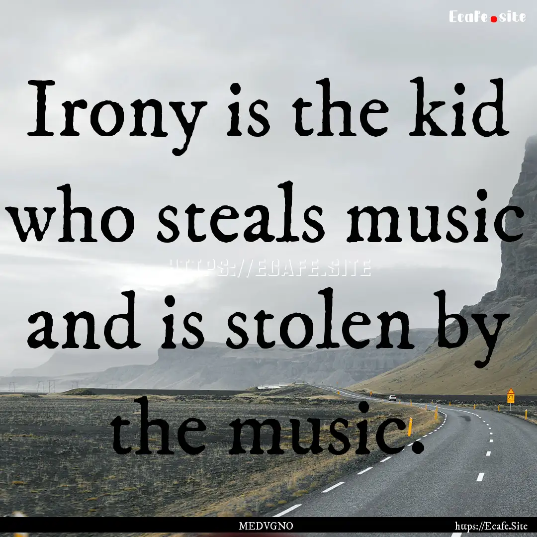 Irony is the kid who steals music and is.... : Quote by MEDVGNO