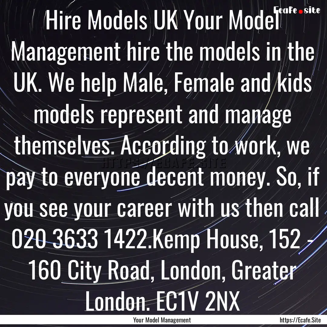 Hire Models UK Your Model Management hire.... : Quote by Your Model Management