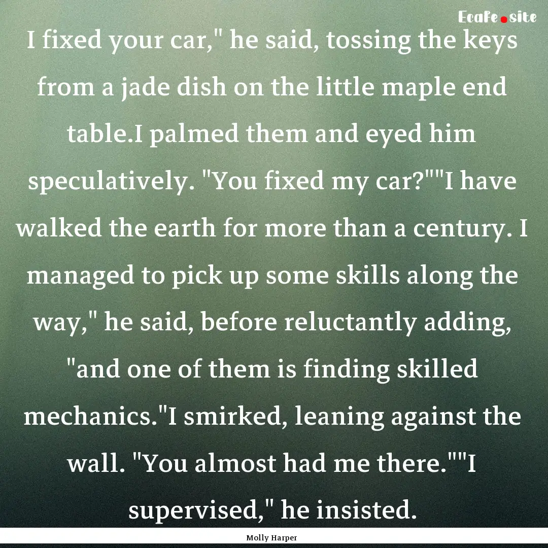 I fixed your car,