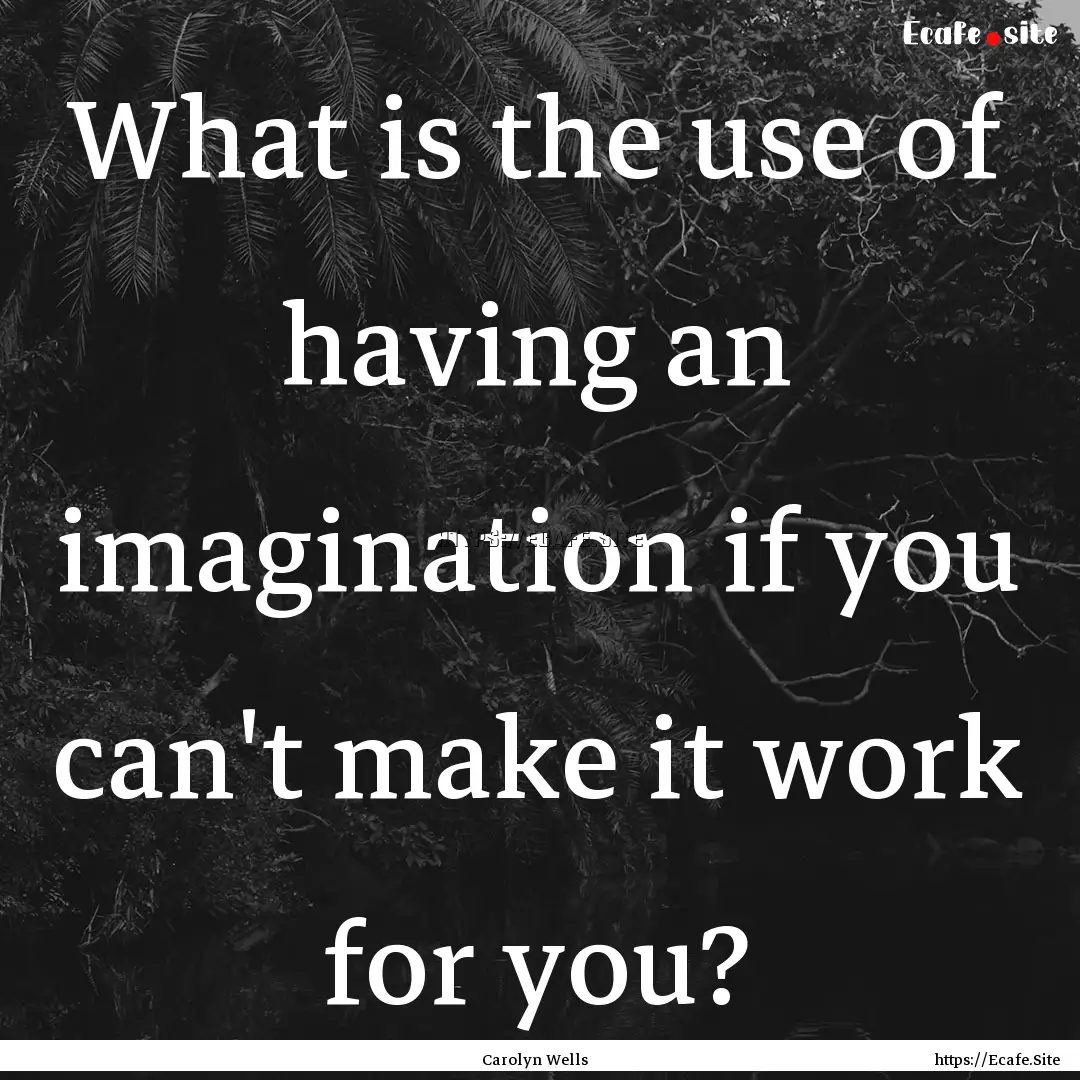 What is the use of having an imagination.... : Quote by Carolyn Wells