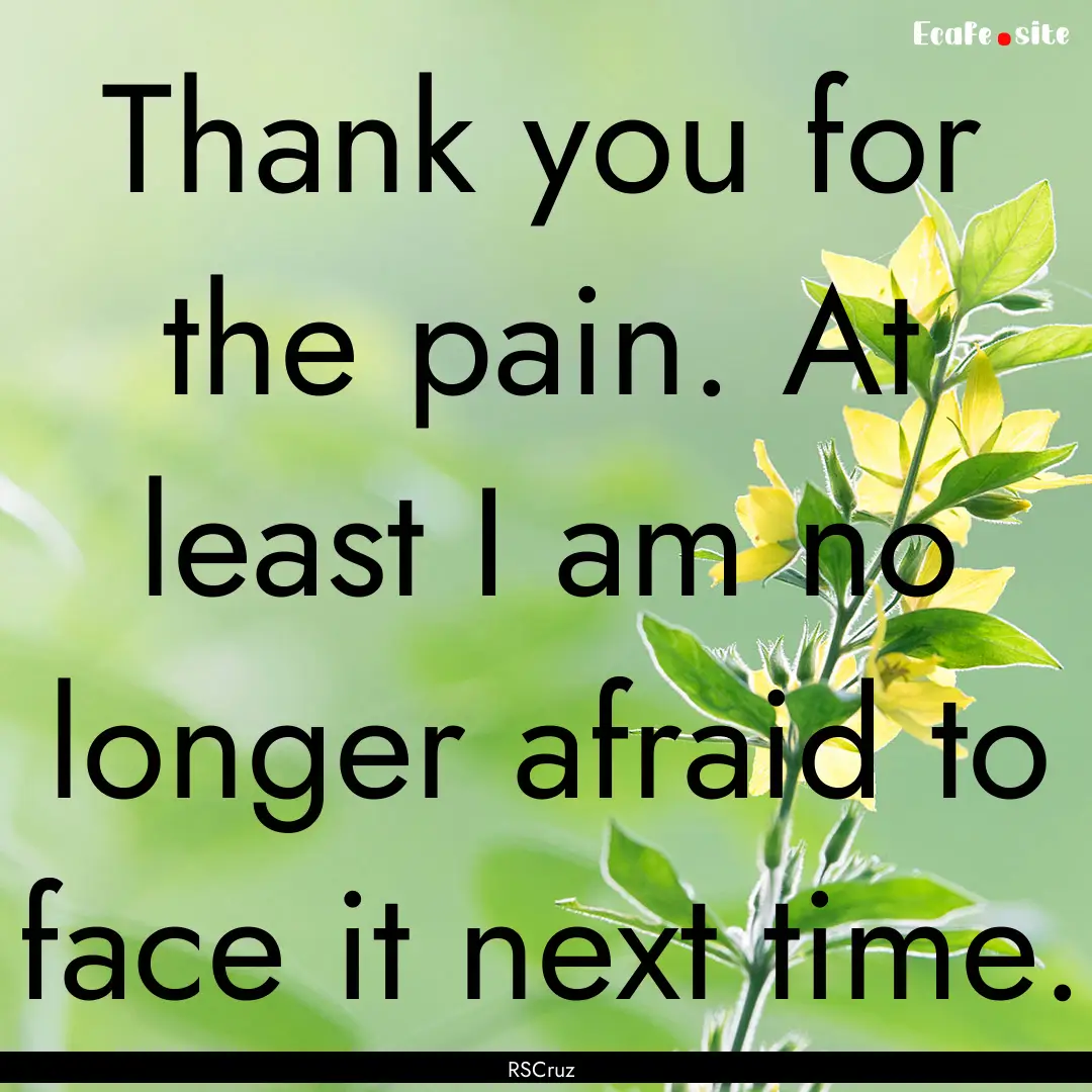 Thank you for the pain. At least I am no.... : Quote by RSCruz