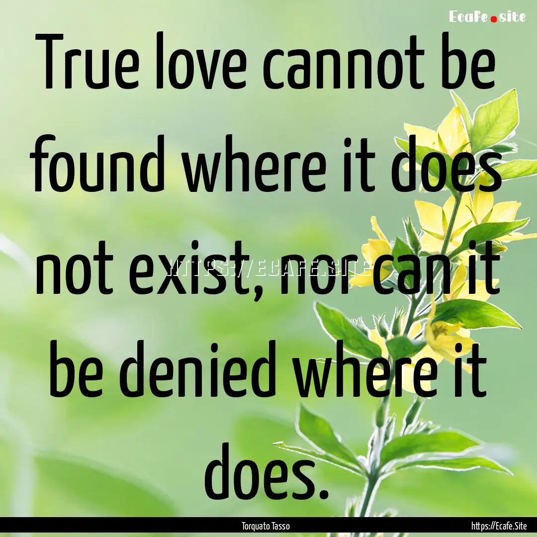 True love cannot be found where it does not.... : Quote by Torquato Tasso