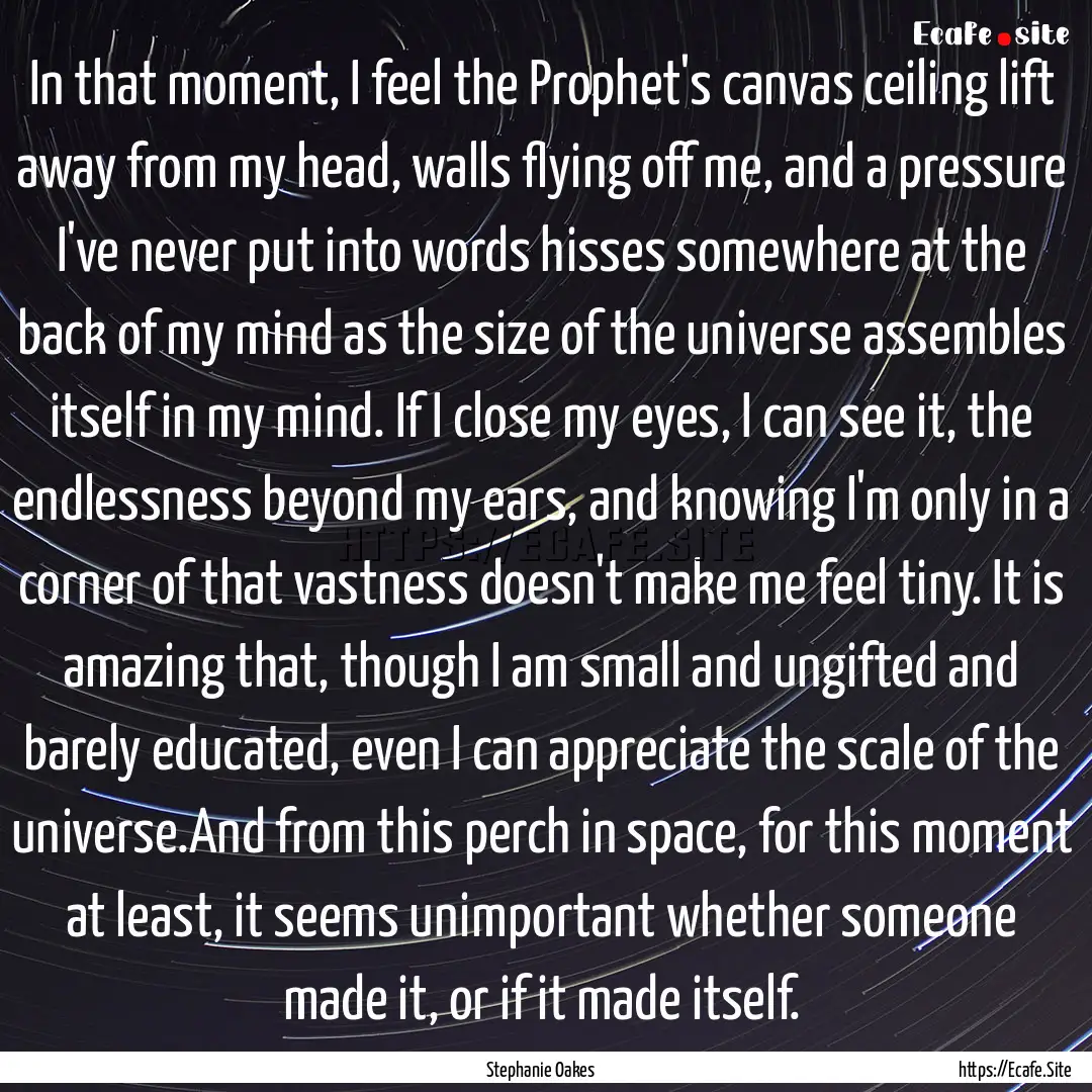 In that moment, I feel the Prophet's canvas.... : Quote by Stephanie Oakes