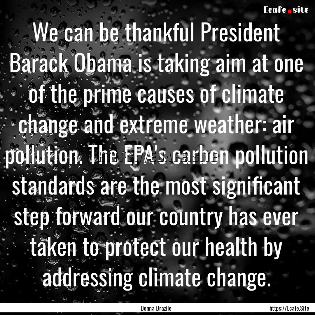 We can be thankful President Barack Obama.... : Quote by Donna Brazile