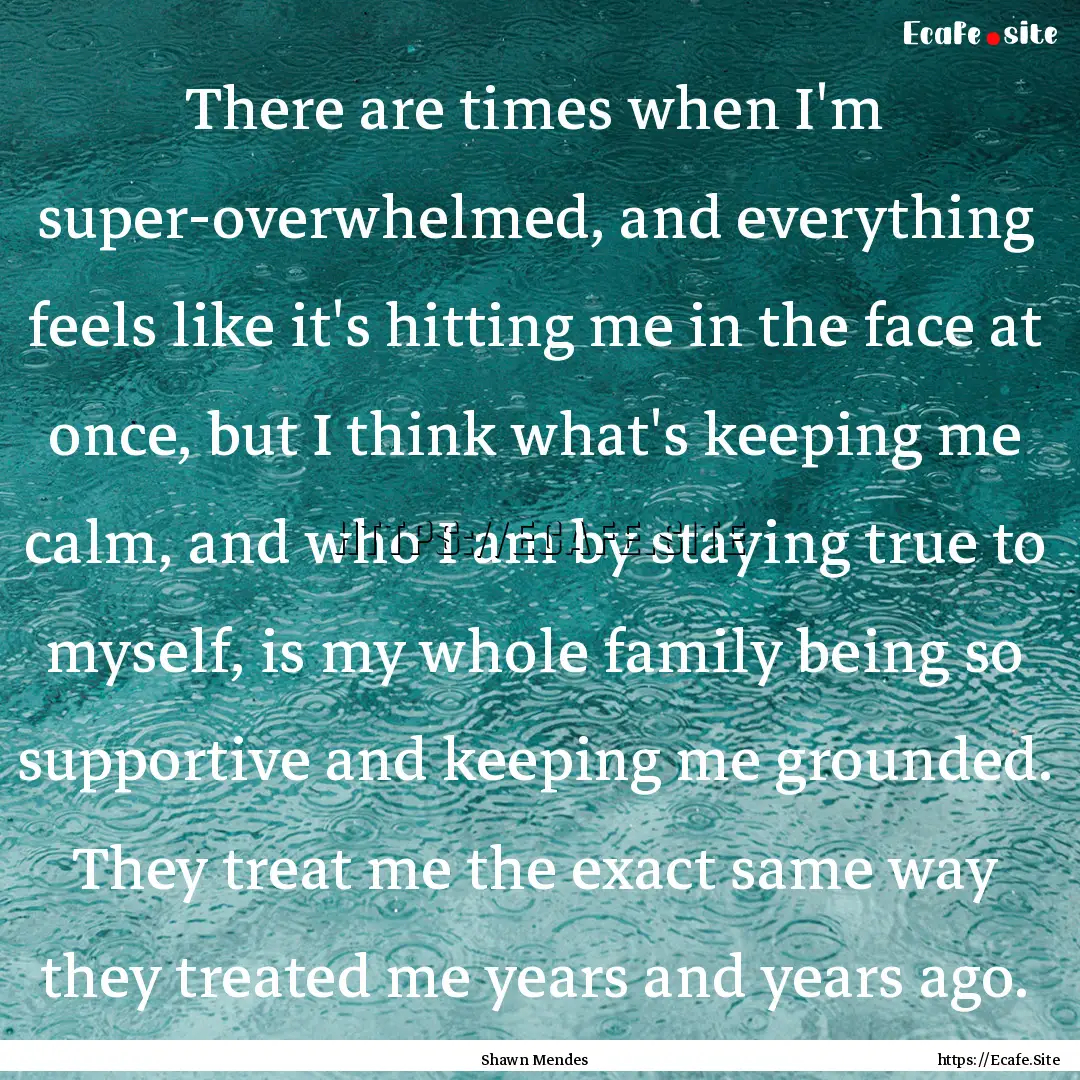 There are times when I'm super-overwhelmed,.... : Quote by Shawn Mendes