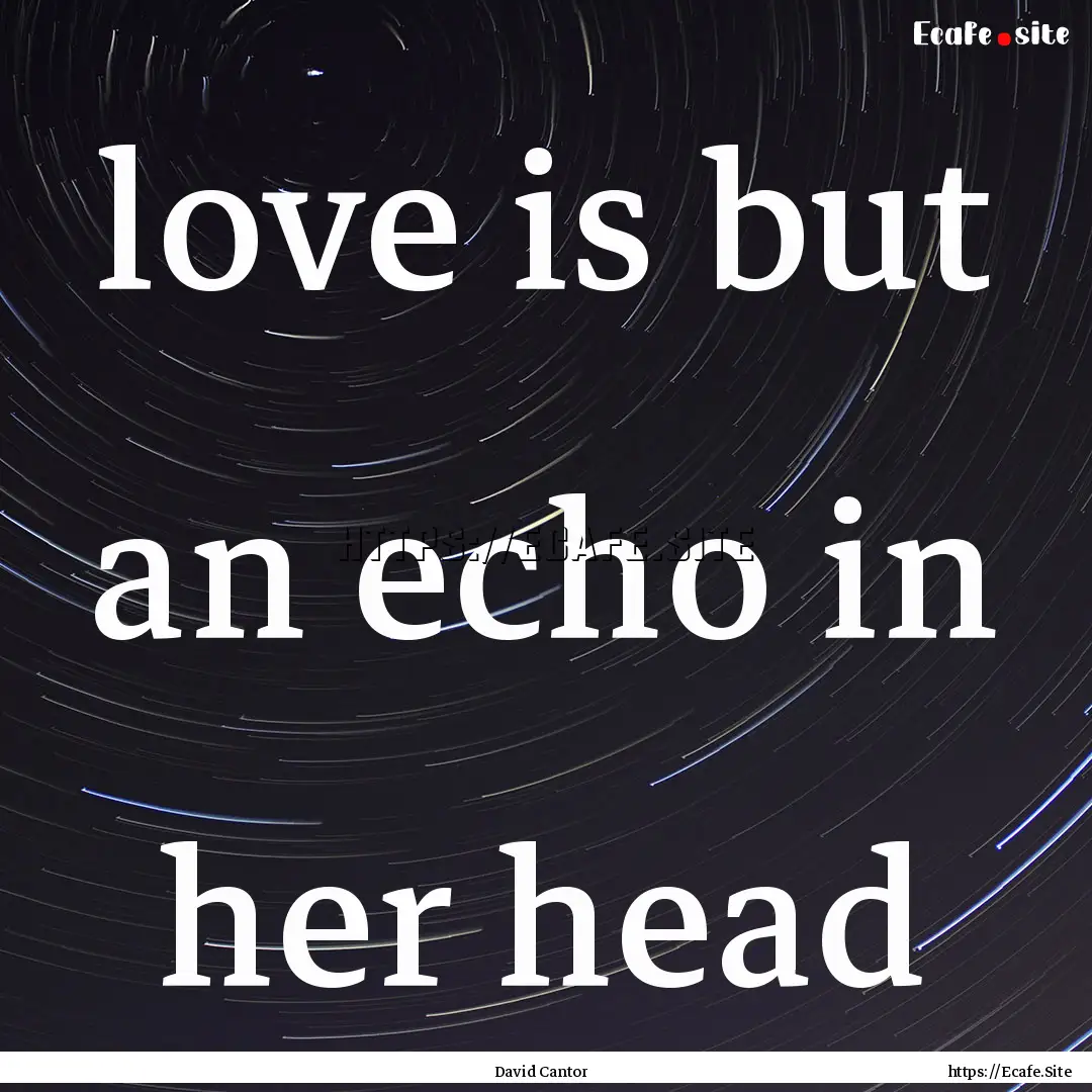 love is but an echo in her head : Quote by David Cantor