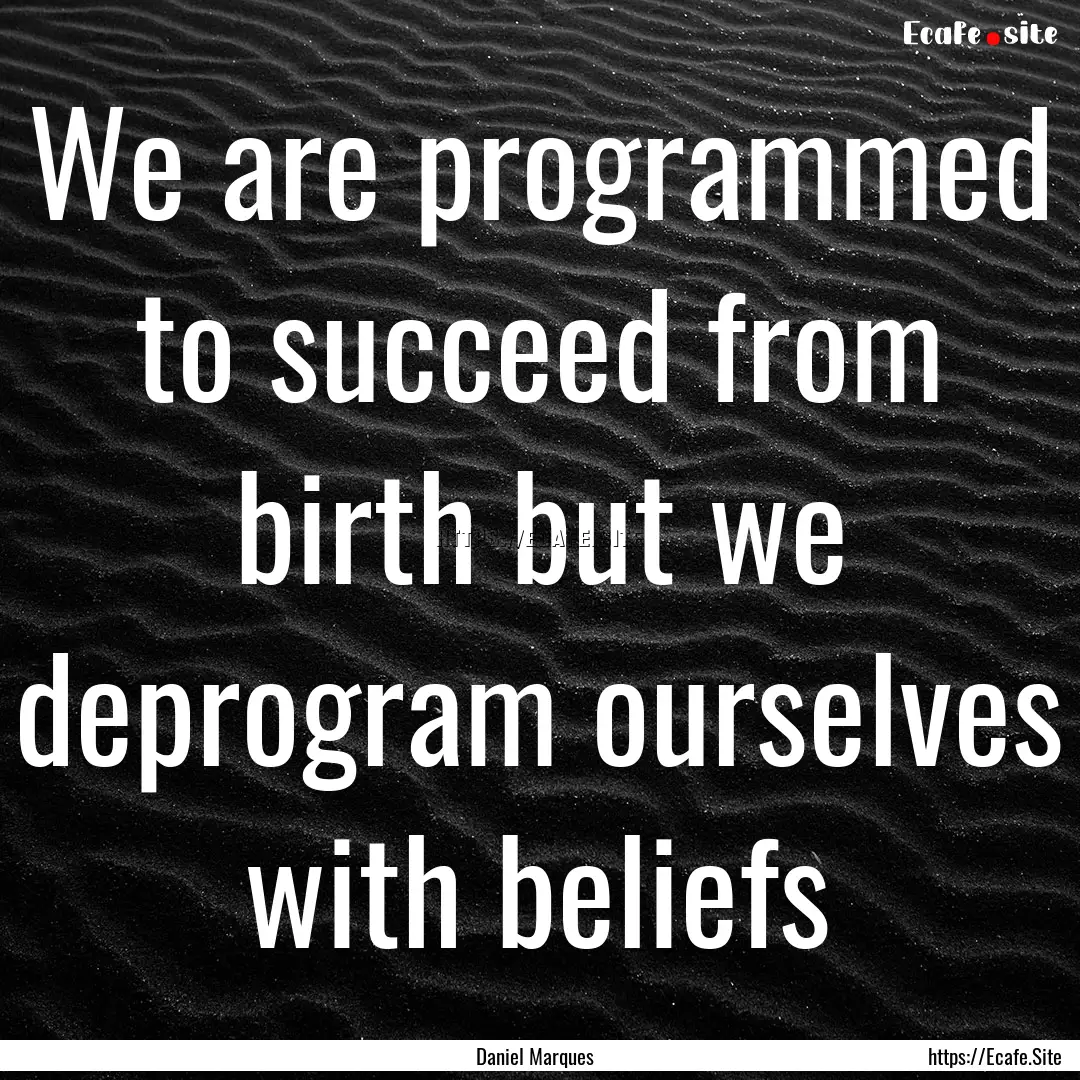 We are programmed to succeed from birth but.... : Quote by Daniel Marques