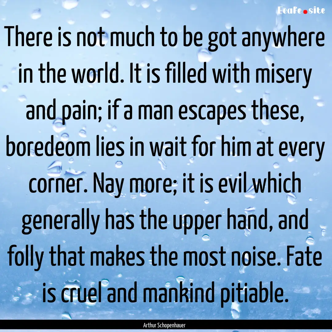 There is not much to be got anywhere in the.... : Quote by Arthur Schopenhauer