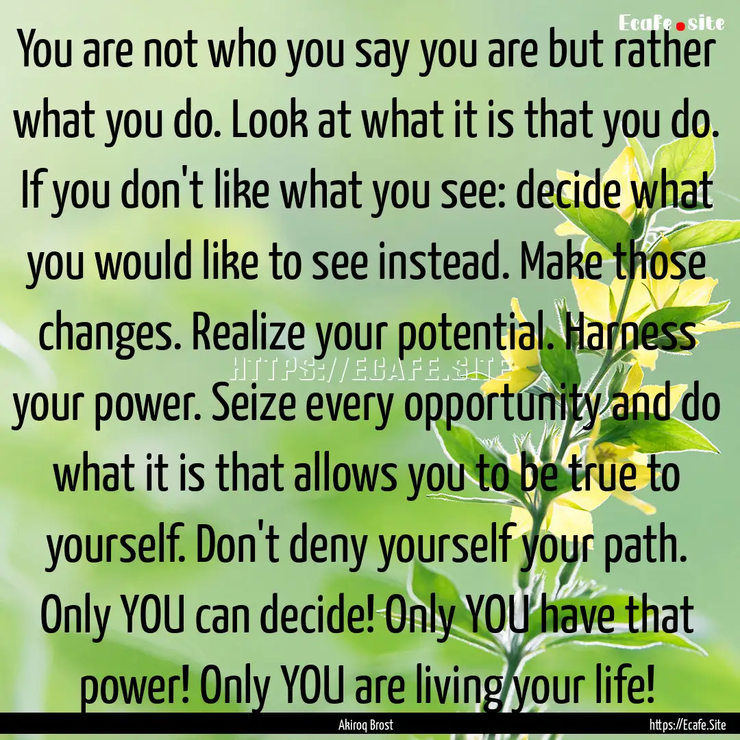 You are not who you say you are but rather.... : Quote by Akiroq Brost