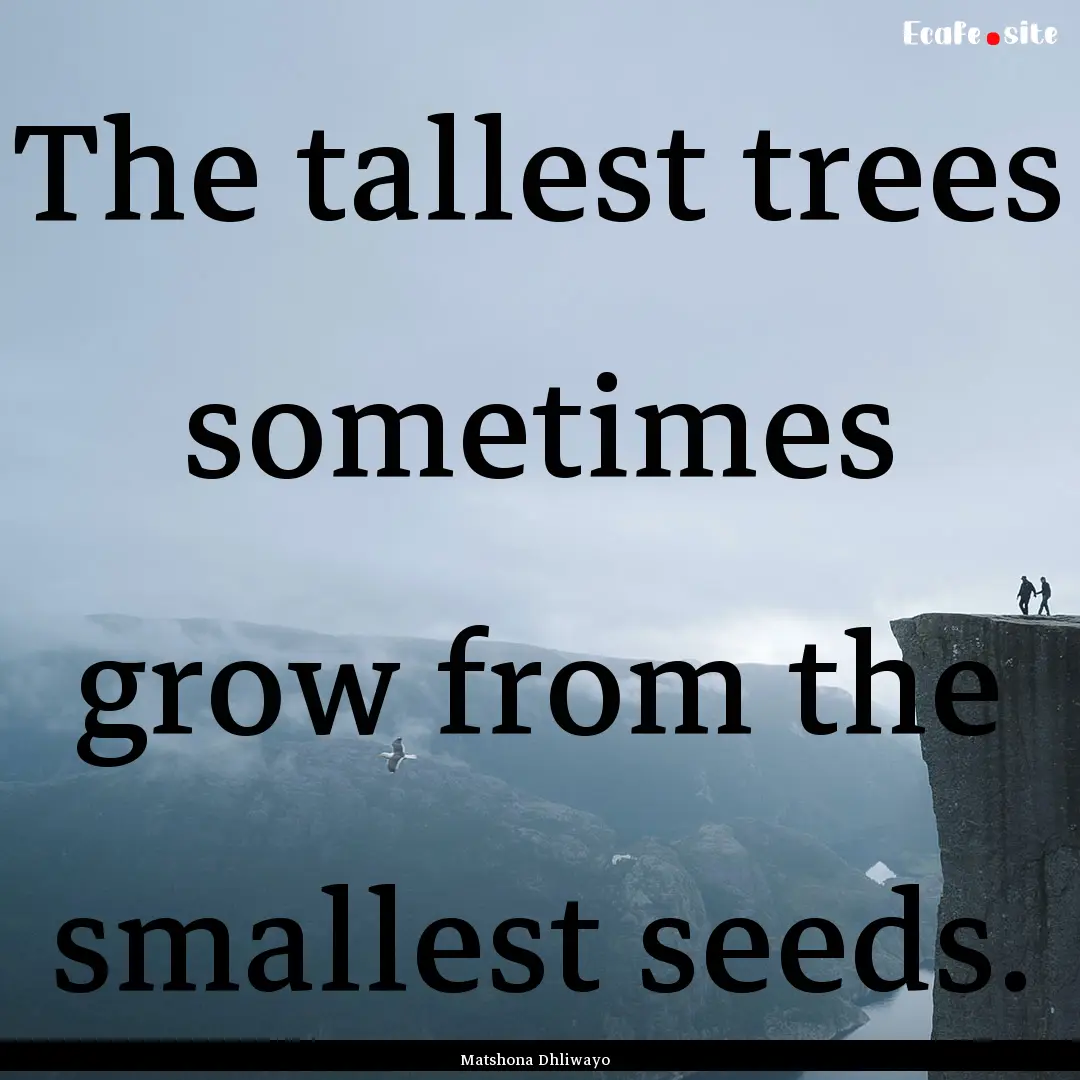 The tallest trees sometimes grow from the.... : Quote by Matshona Dhliwayo