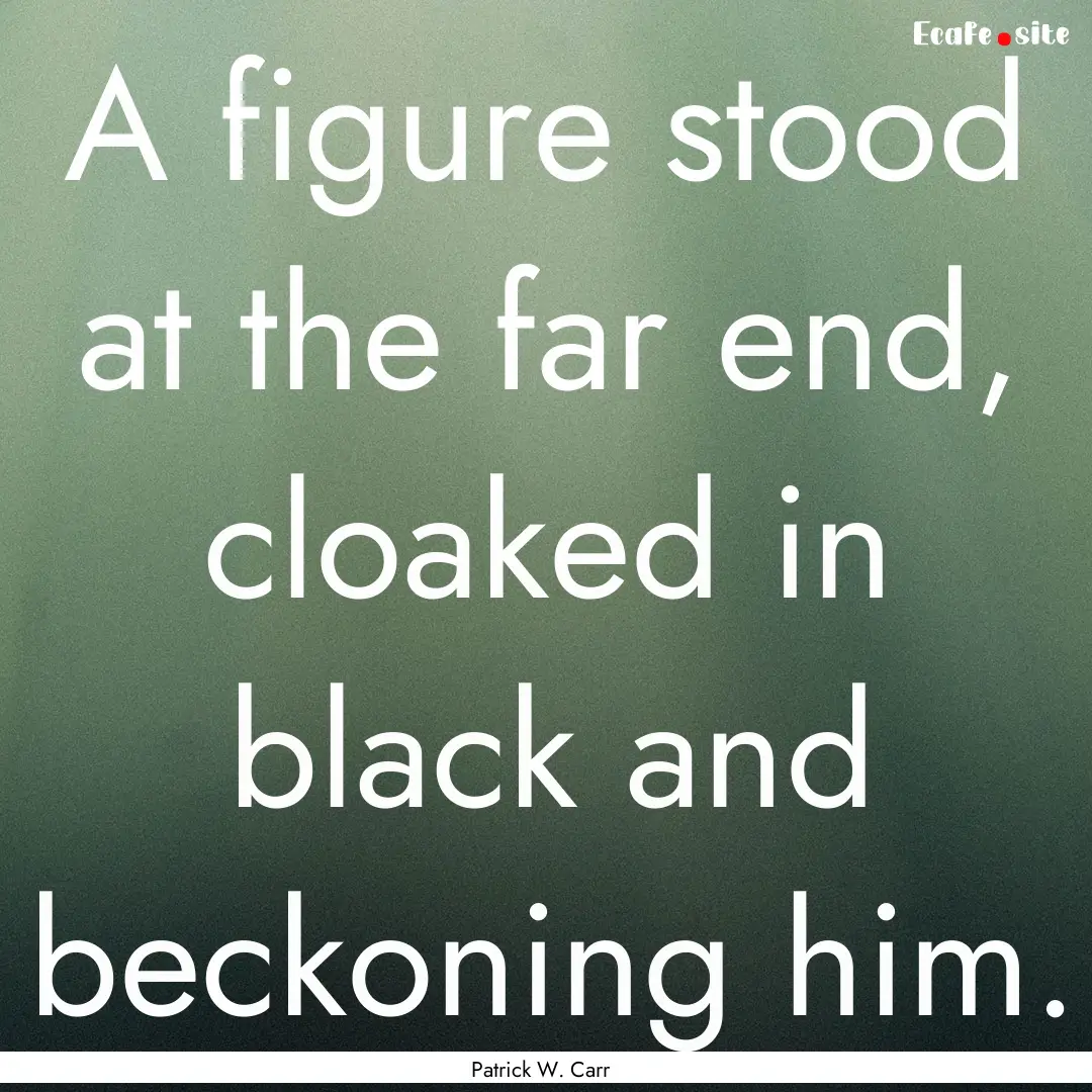 A figure stood at the far end, cloaked in.... : Quote by Patrick W. Carr