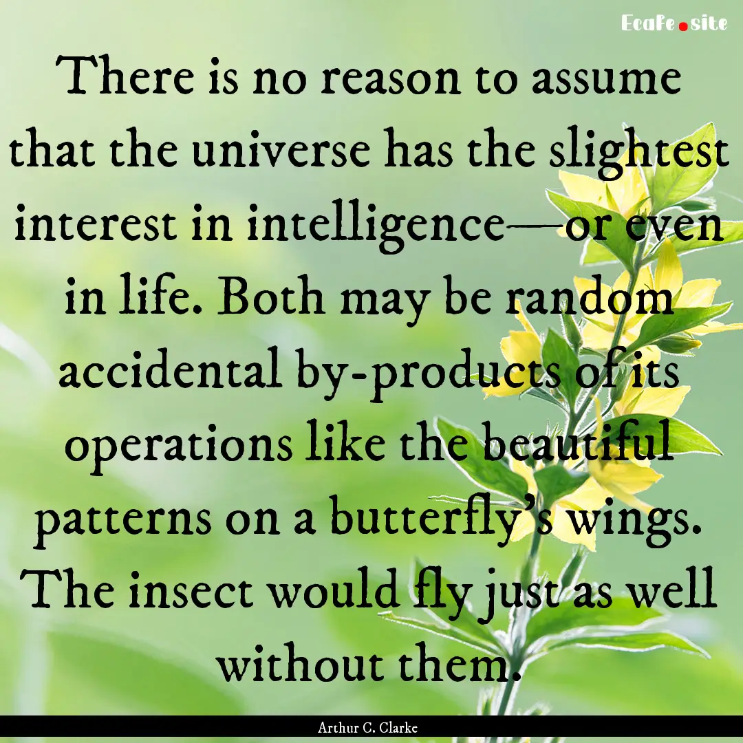 There is no reason to assume that the universe.... : Quote by Arthur C. Clarke