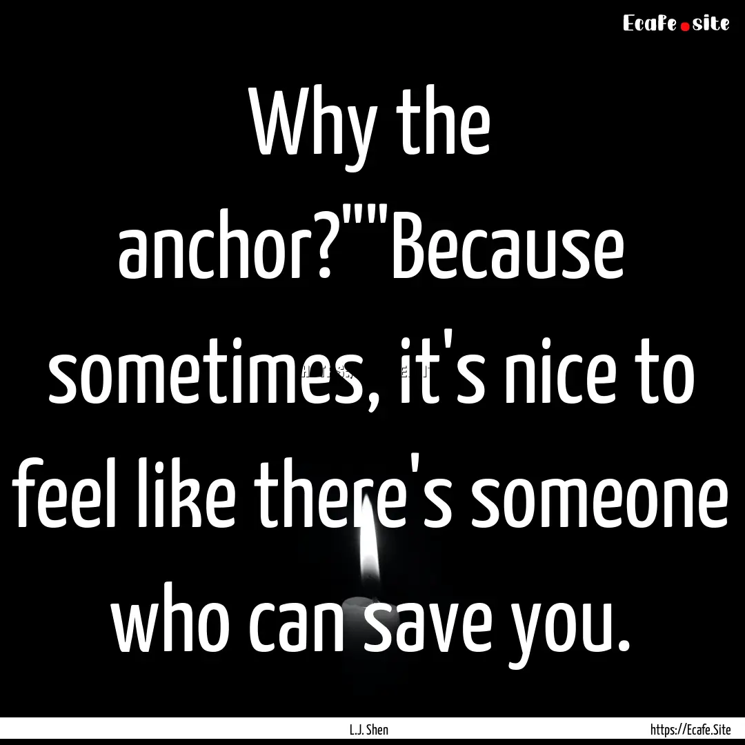 Why the anchor?