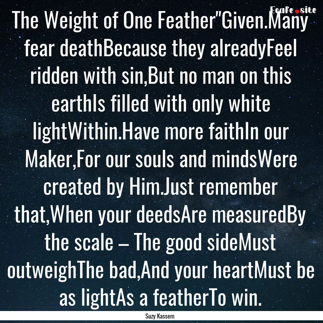 The Weight of One Feather