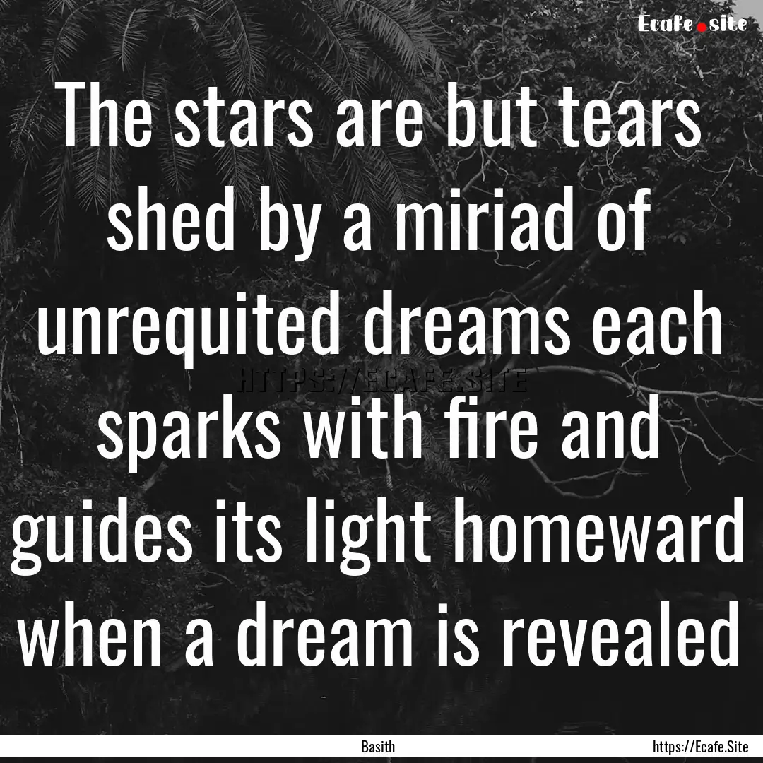 The stars are but tears shed by a miriad.... : Quote by Basith