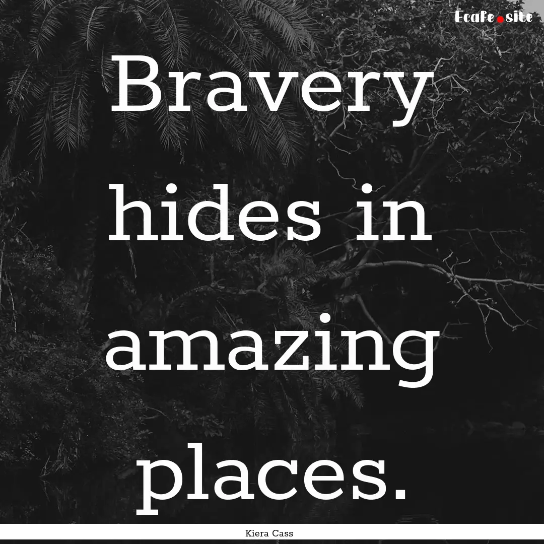 Bravery hides in amazing places. : Quote by Kiera Cass