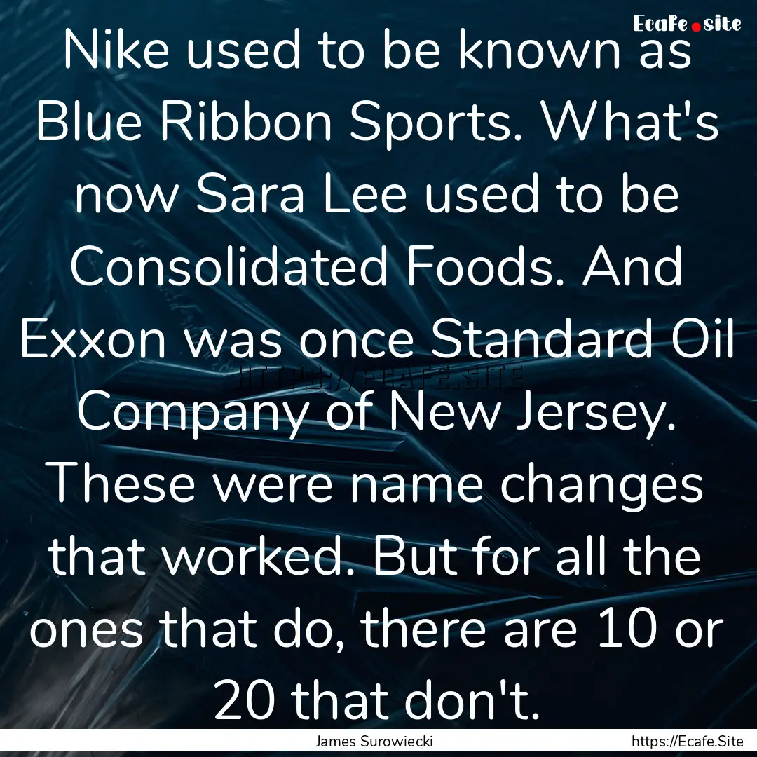 Nike used to be known as Blue Ribbon Sports..... : Quote by James Surowiecki