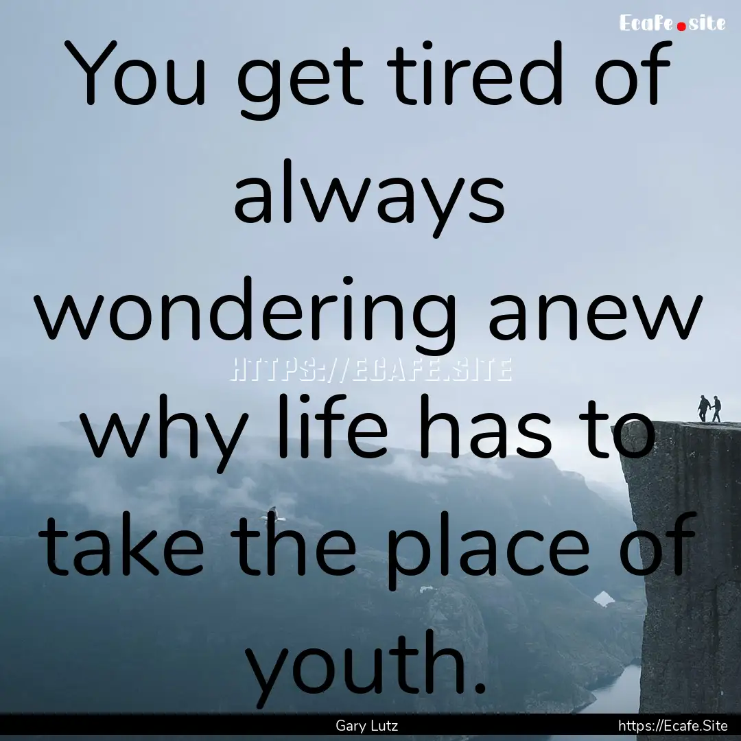 You get tired of always wondering anew why.... : Quote by Gary Lutz