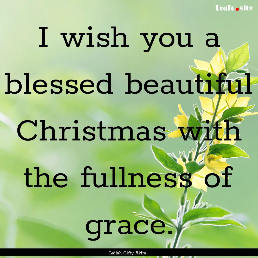 I wish you a blessed beautiful Christmas.... : Quote by Lailah Gifty Akita