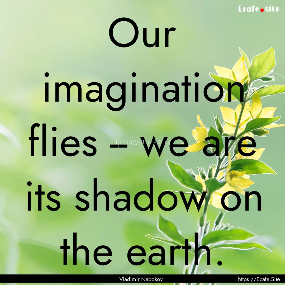 Our imagination flies -- we are its shadow.... : Quote by Vladimir Nabokov