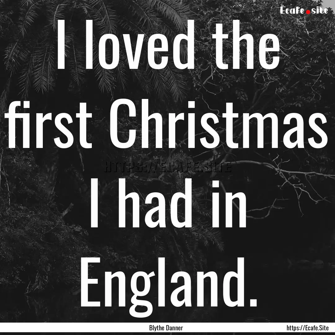 I loved the first Christmas I had in England..... : Quote by Blythe Danner