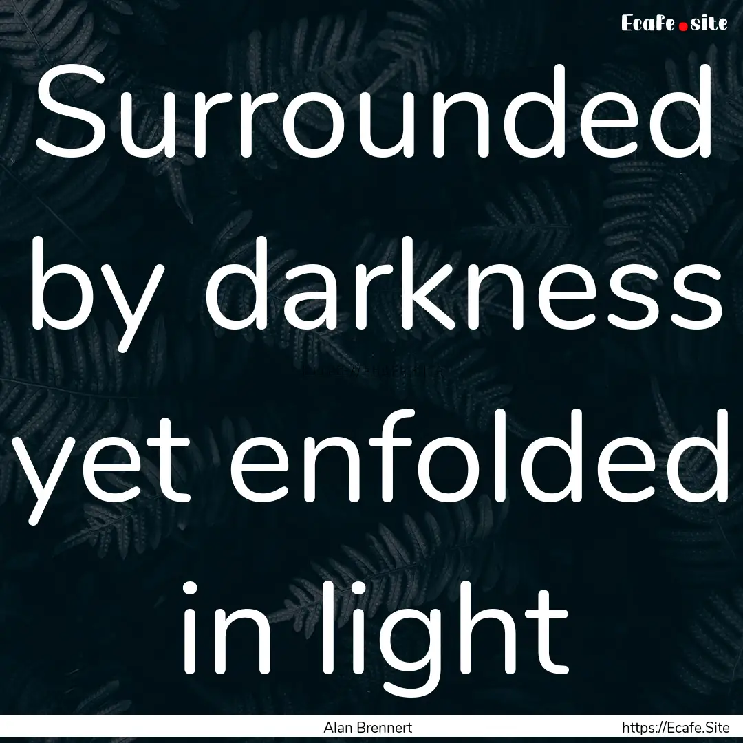 Surrounded by darkness yet enfolded in light.... : Quote by Alan Brennert