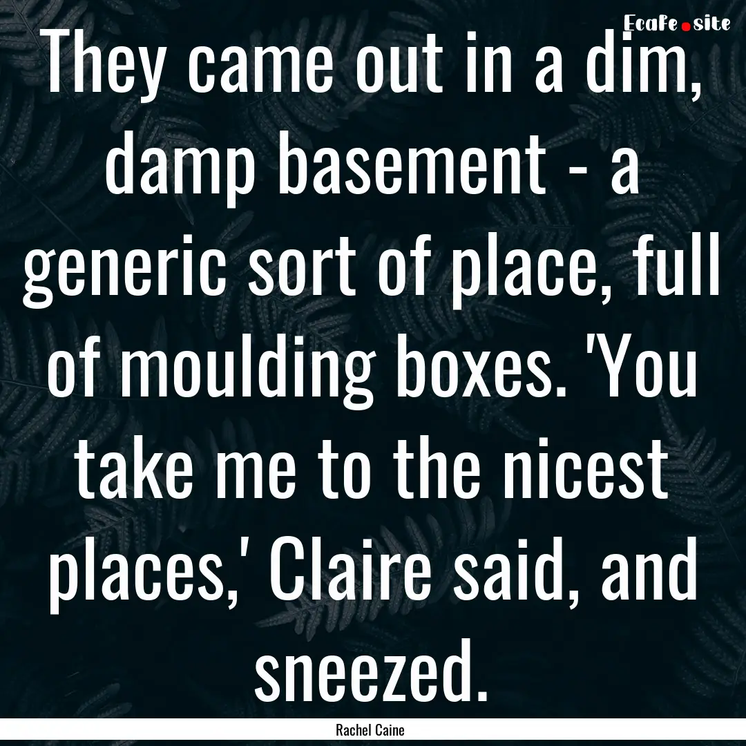 They came out in a dim, damp basement - a.... : Quote by Rachel Caine