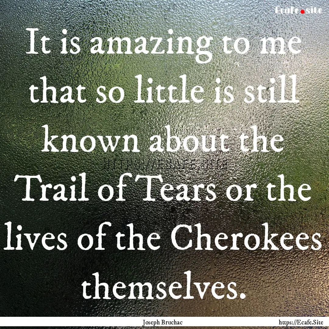 It is amazing to me that so little is still.... : Quote by Joseph Bruchac