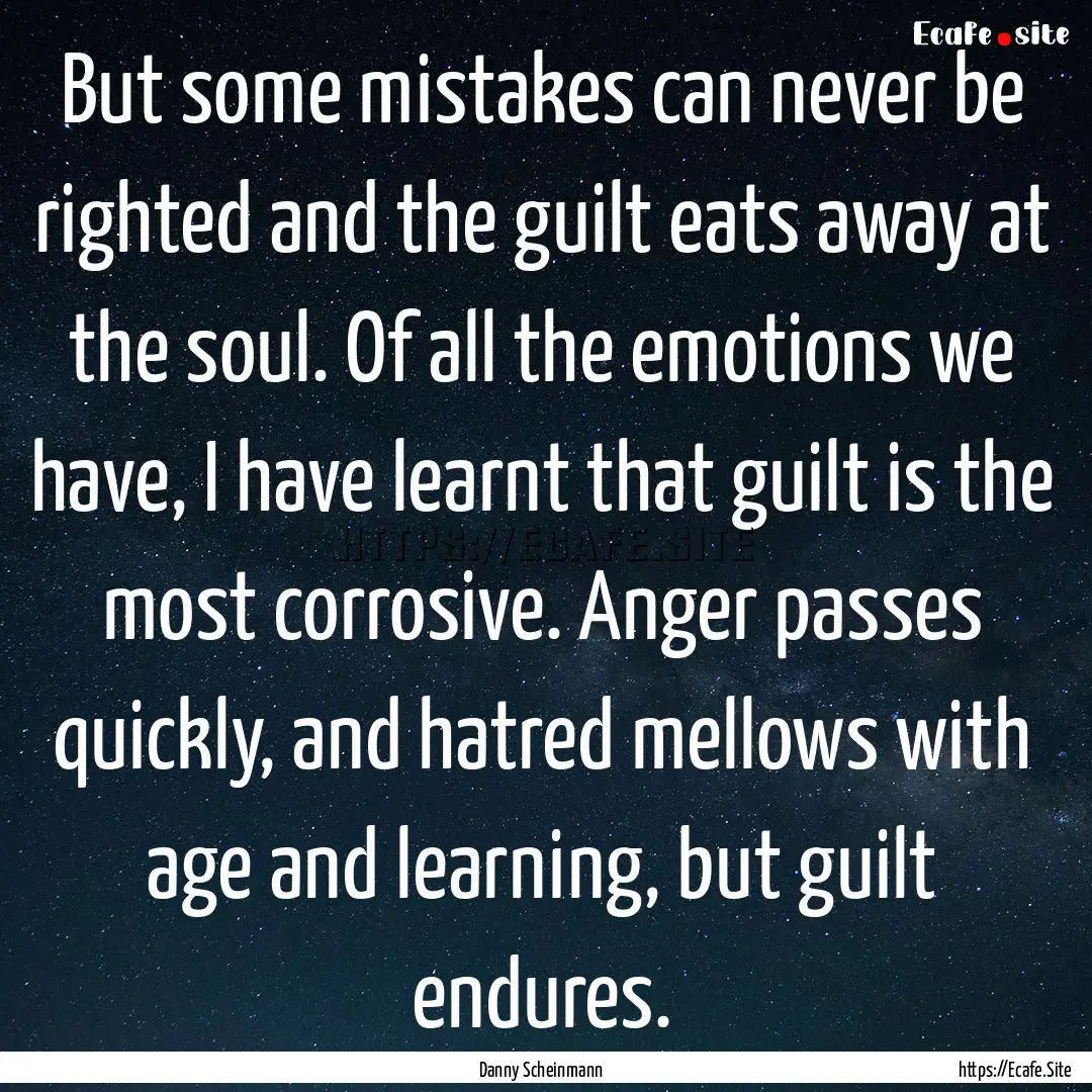 But some mistakes can never be righted and.... : Quote by Danny Scheinmann