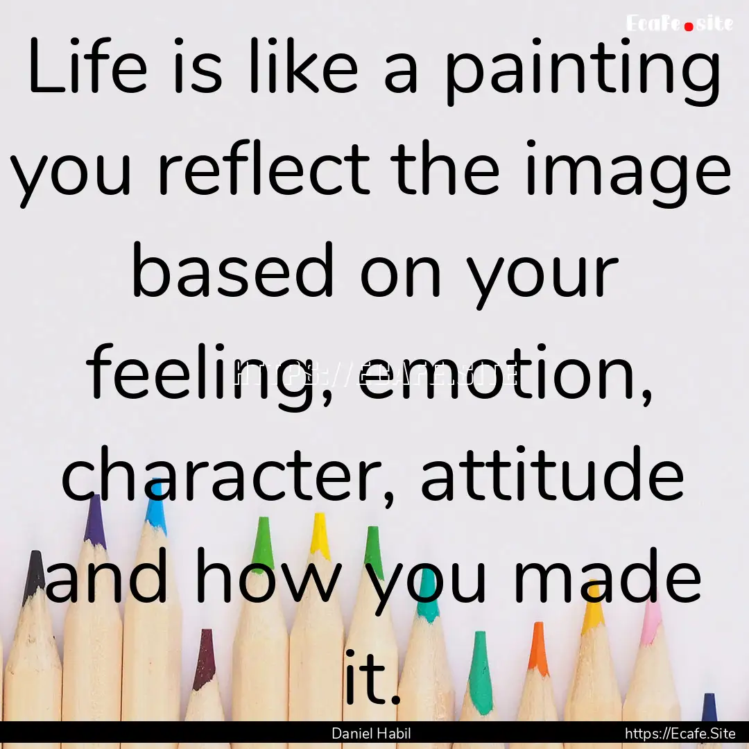 Life is like a painting you reflect the image.... : Quote by Daniel Habil