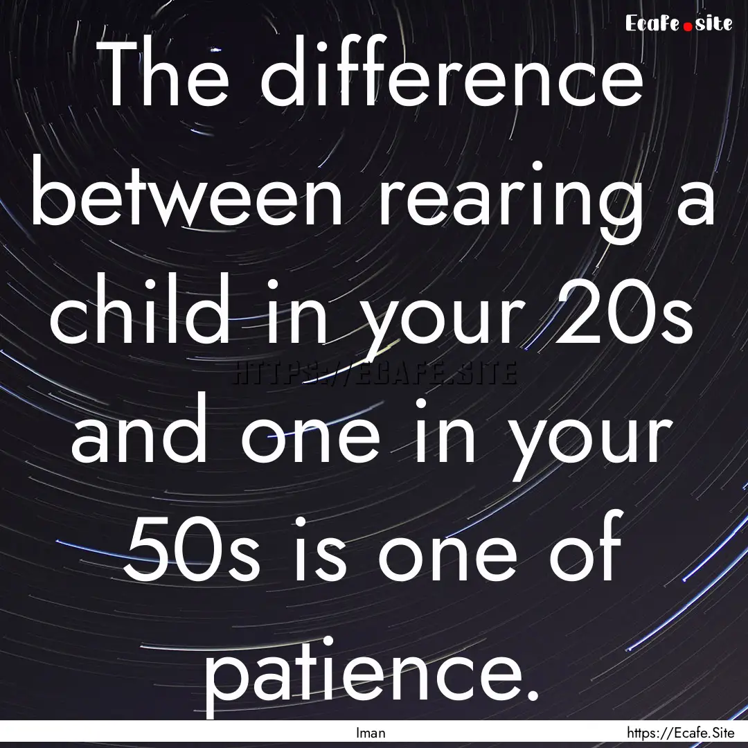 The difference between rearing a child in.... : Quote by Iman