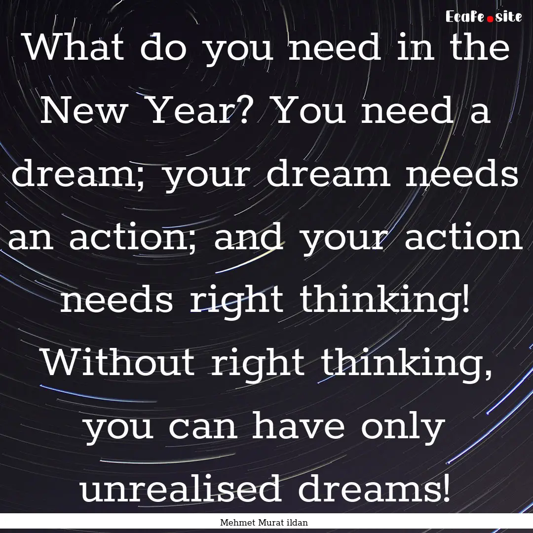 What do you need in the New Year? You need.... : Quote by Mehmet Murat ildan