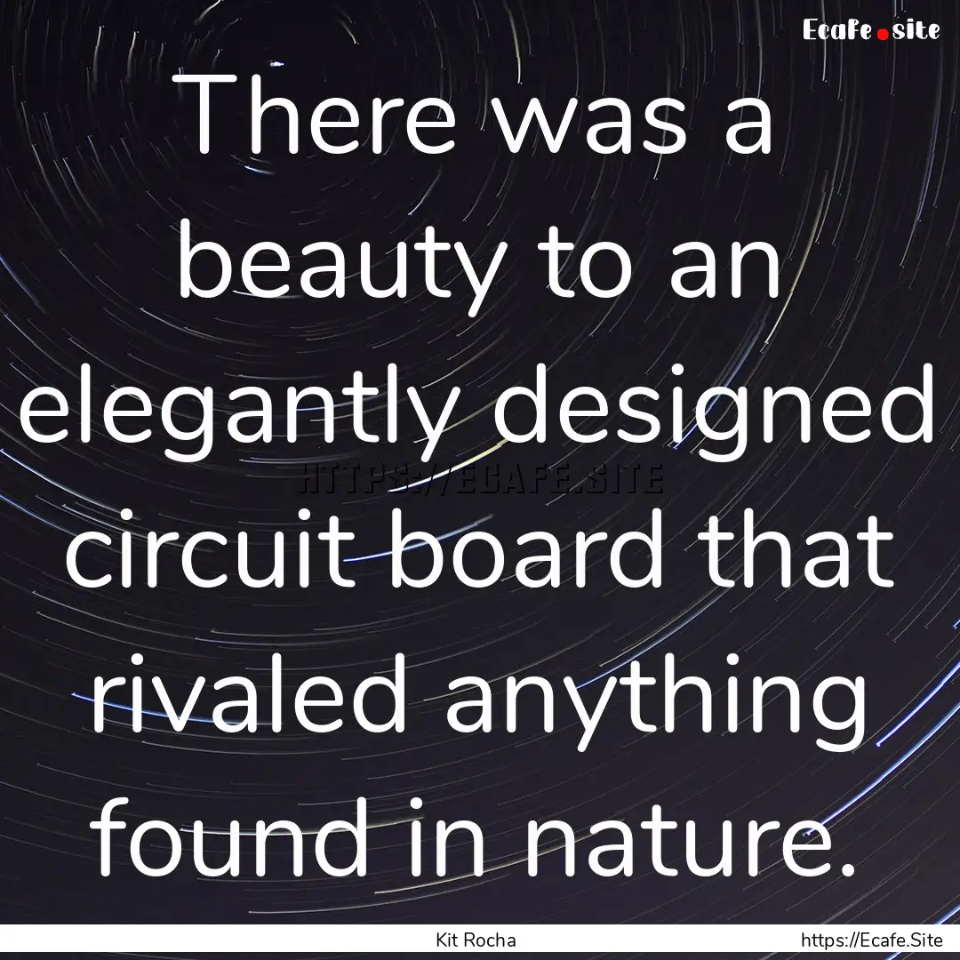 There was a beauty to an elegantly designed.... : Quote by Kit Rocha