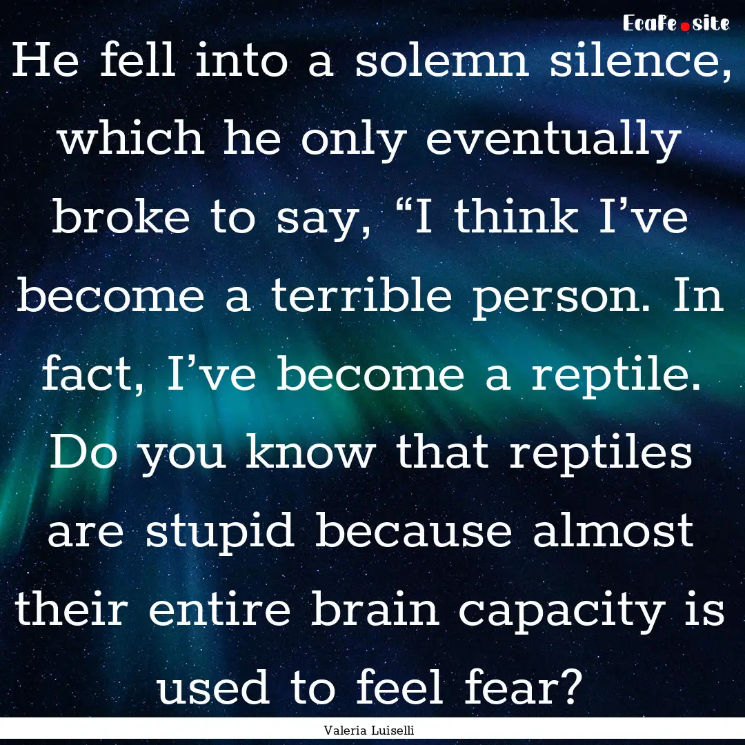 He fell into a solemn silence, which he only.... : Quote by Valeria Luiselli