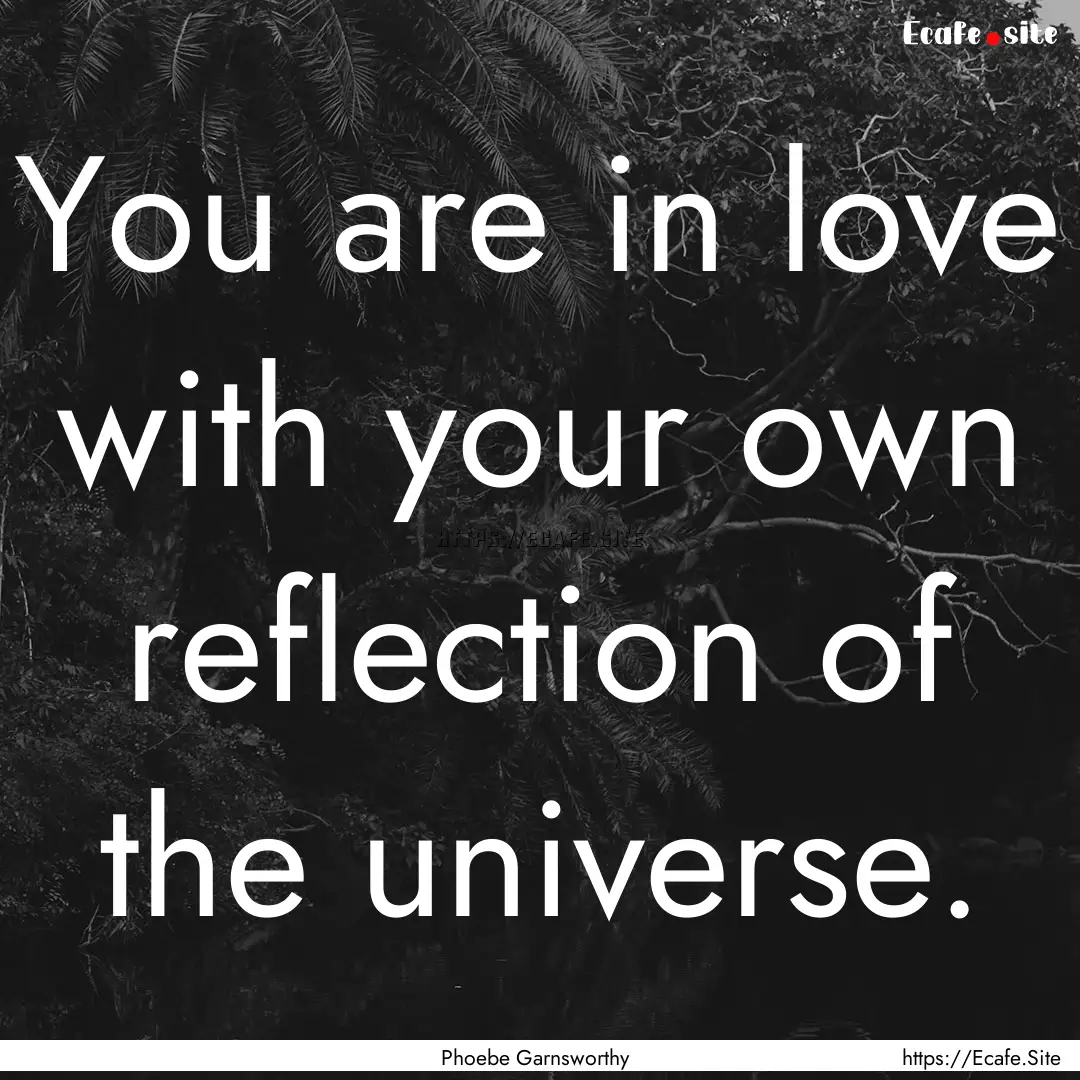 You are in love with your own reflection.... : Quote by Phoebe Garnsworthy