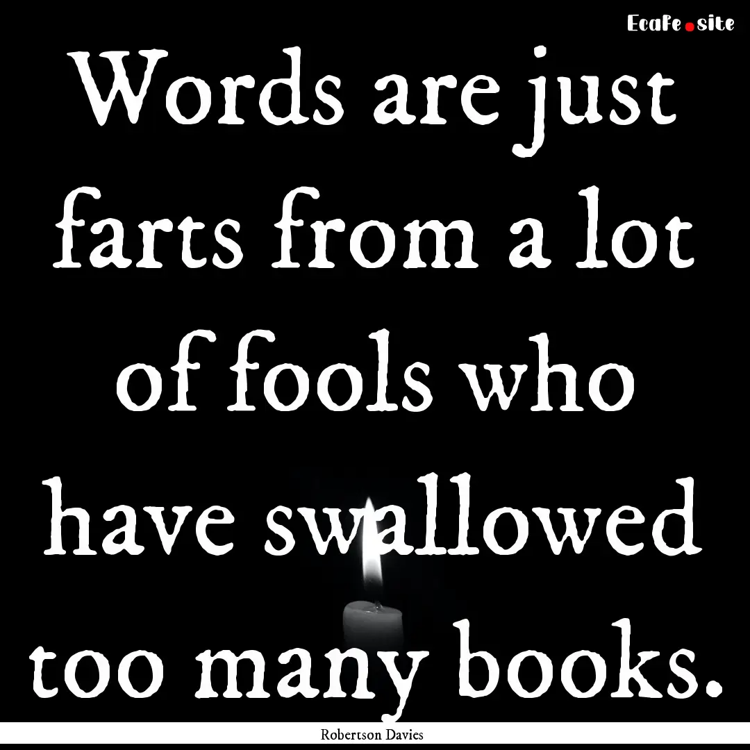 Words are just farts from a lot of fools.... : Quote by Robertson Davies