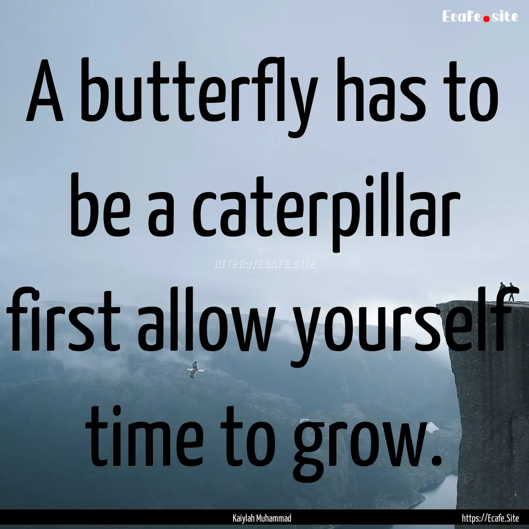 A butterfly has to be a caterpillar first.... : Quote by Kaiylah Muhammad