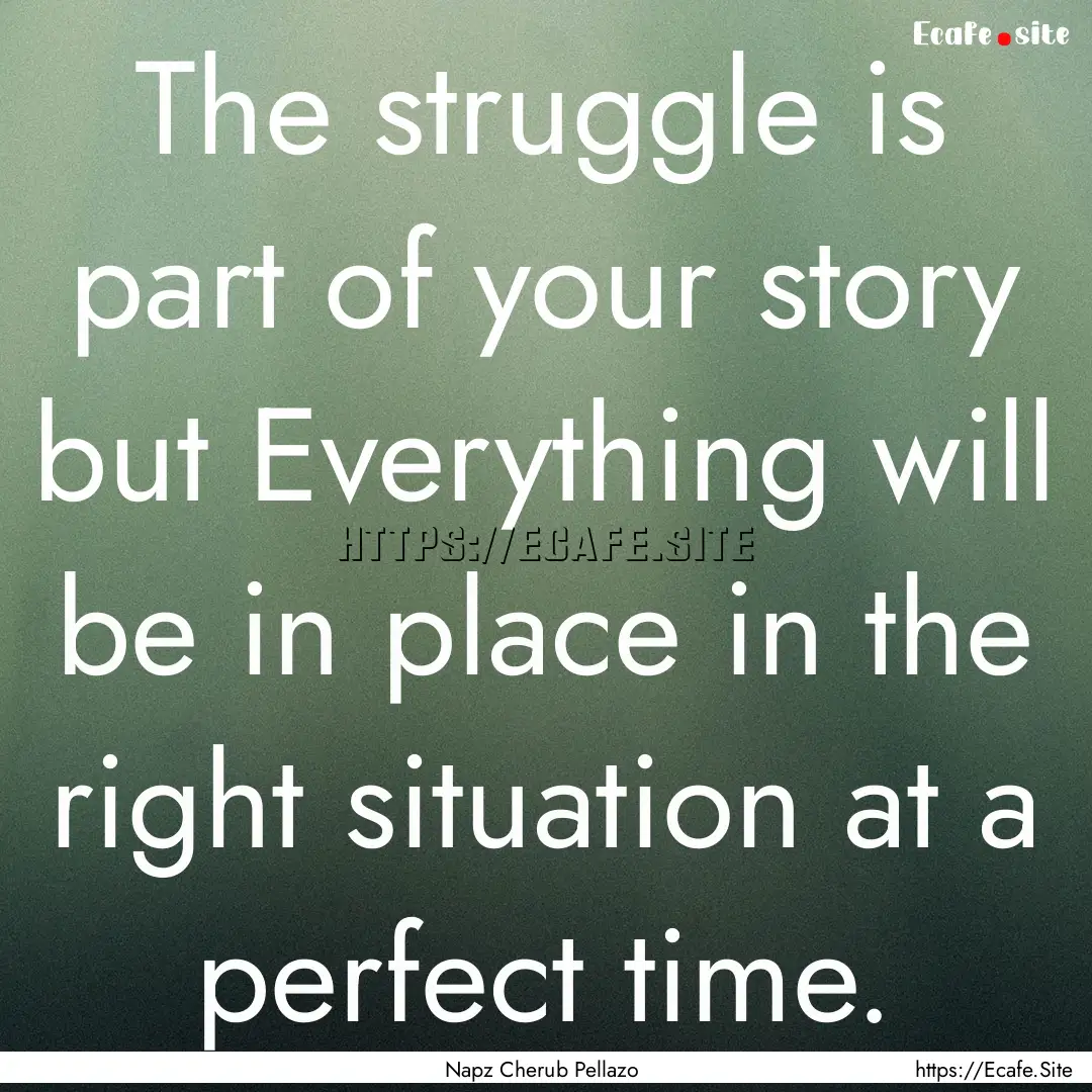 The struggle is part of your story but Everything.... : Quote by Napz Cherub Pellazo