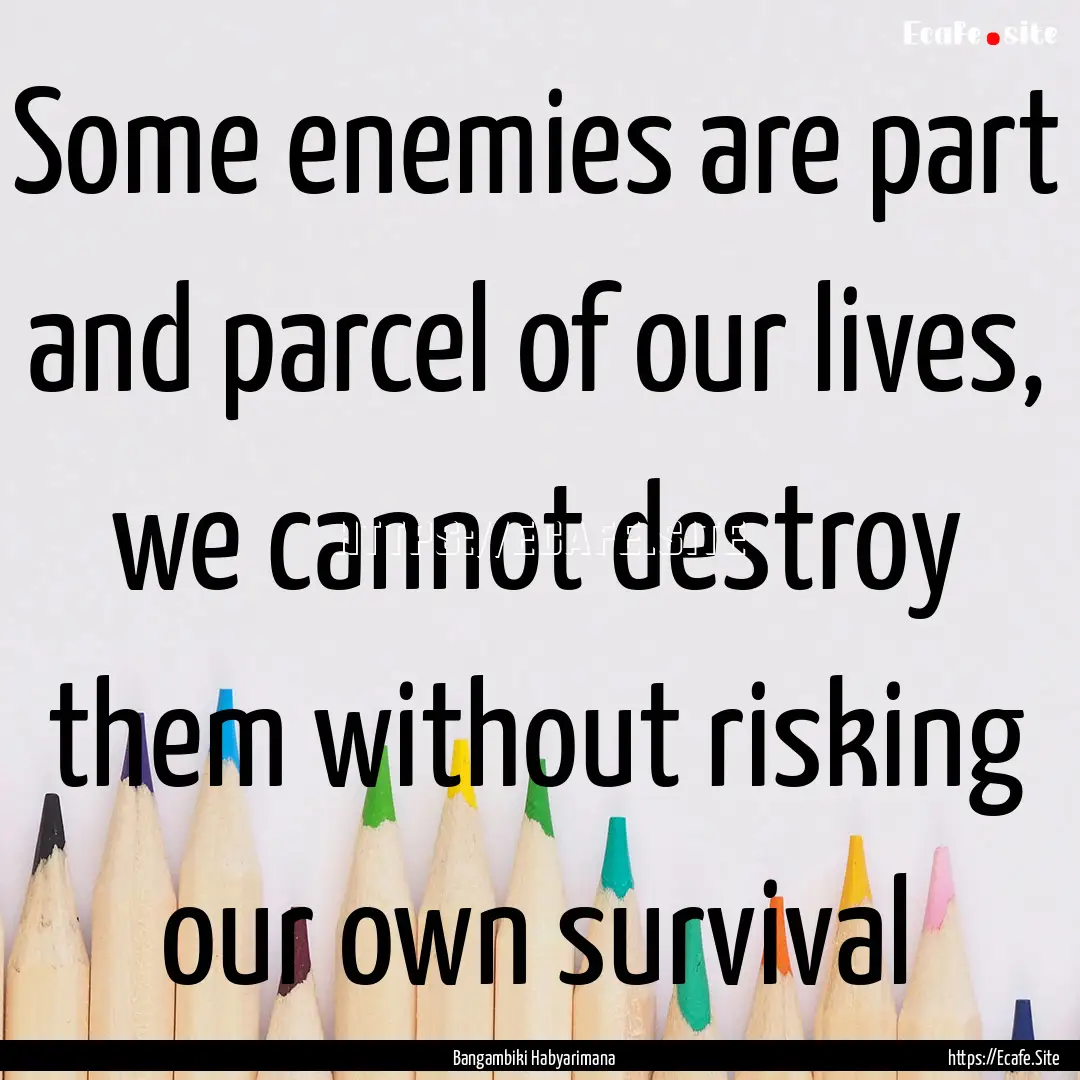 Some enemies are part and parcel of our lives,.... : Quote by Bangambiki Habyarimana