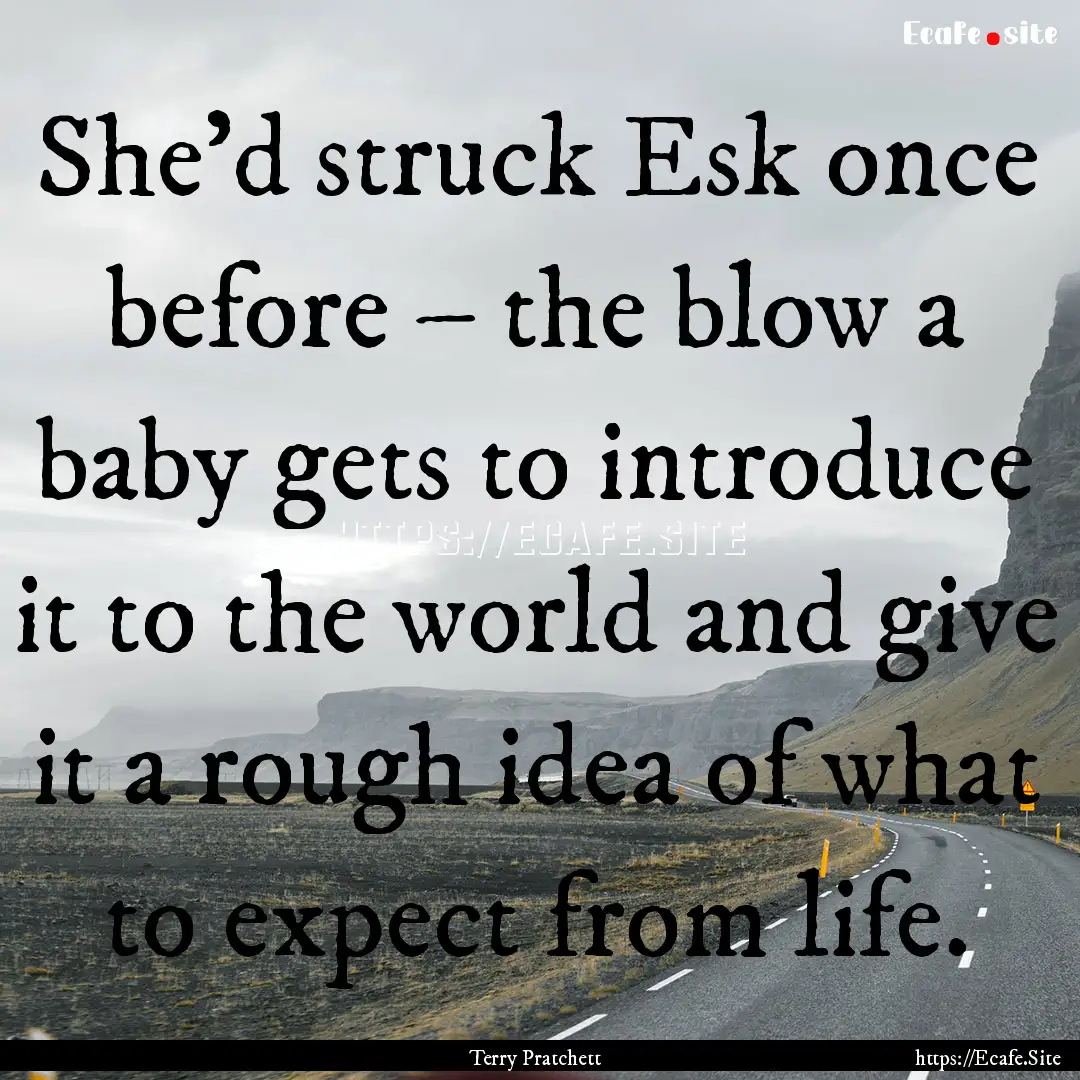 She’d struck Esk once before – the blow.... : Quote by Terry Pratchett