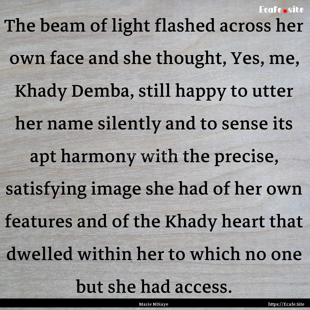 The beam of light flashed across her own.... : Quote by Marie NDiaye