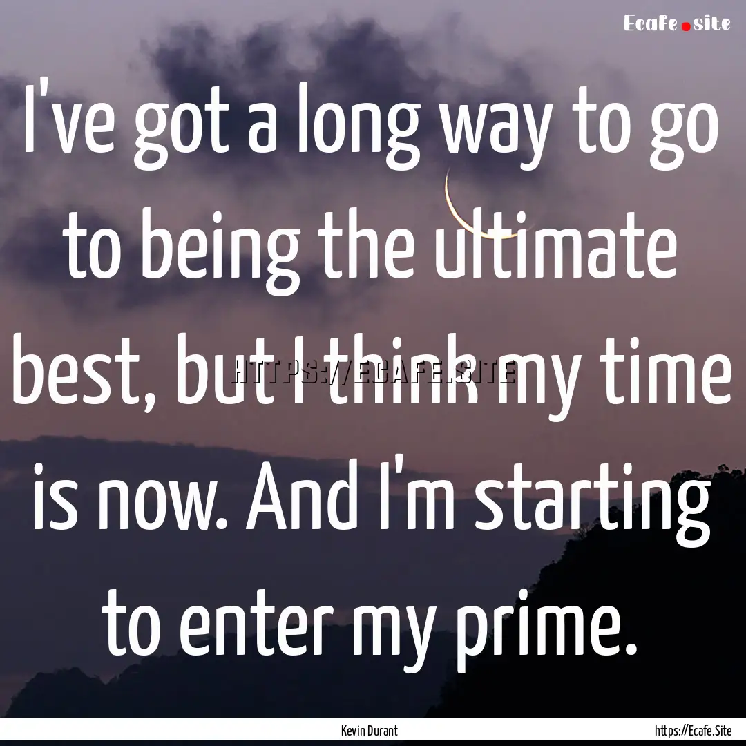 I've got a long way to go to being the ultimate.... : Quote by Kevin Durant