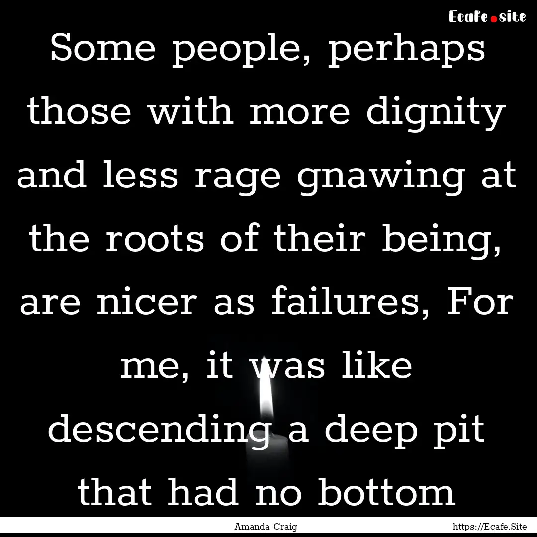 Some people, perhaps those with more dignity.... : Quote by Amanda Craig