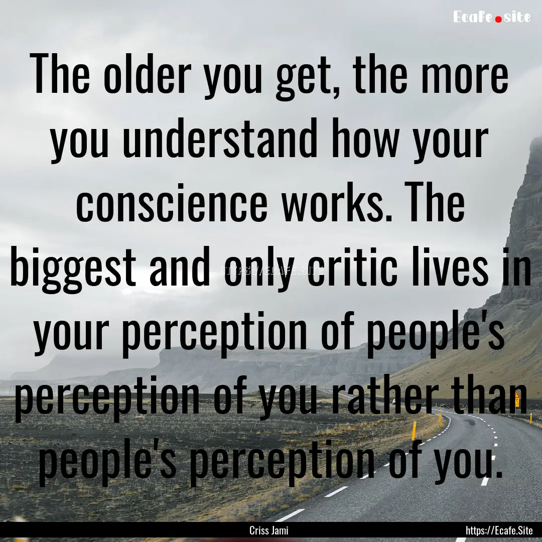 The older you get, the more you understand.... : Quote by Criss Jami