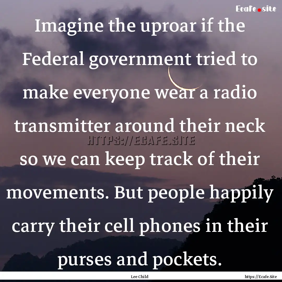 Imagine the uproar if the Federal government.... : Quote by Lee Child