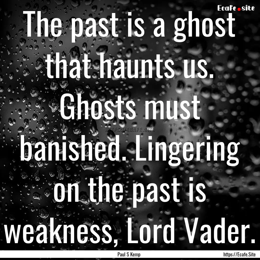 The past is a ghost that haunts us. Ghosts.... : Quote by Paul S Kemp