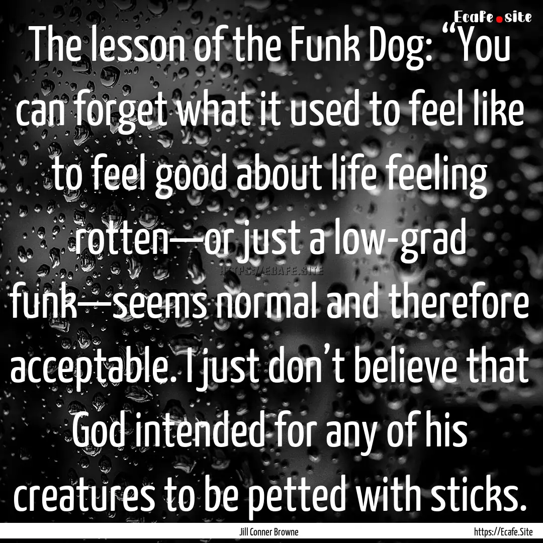 The lesson of the Funk Dog: “You can forget.... : Quote by Jill Conner Browne