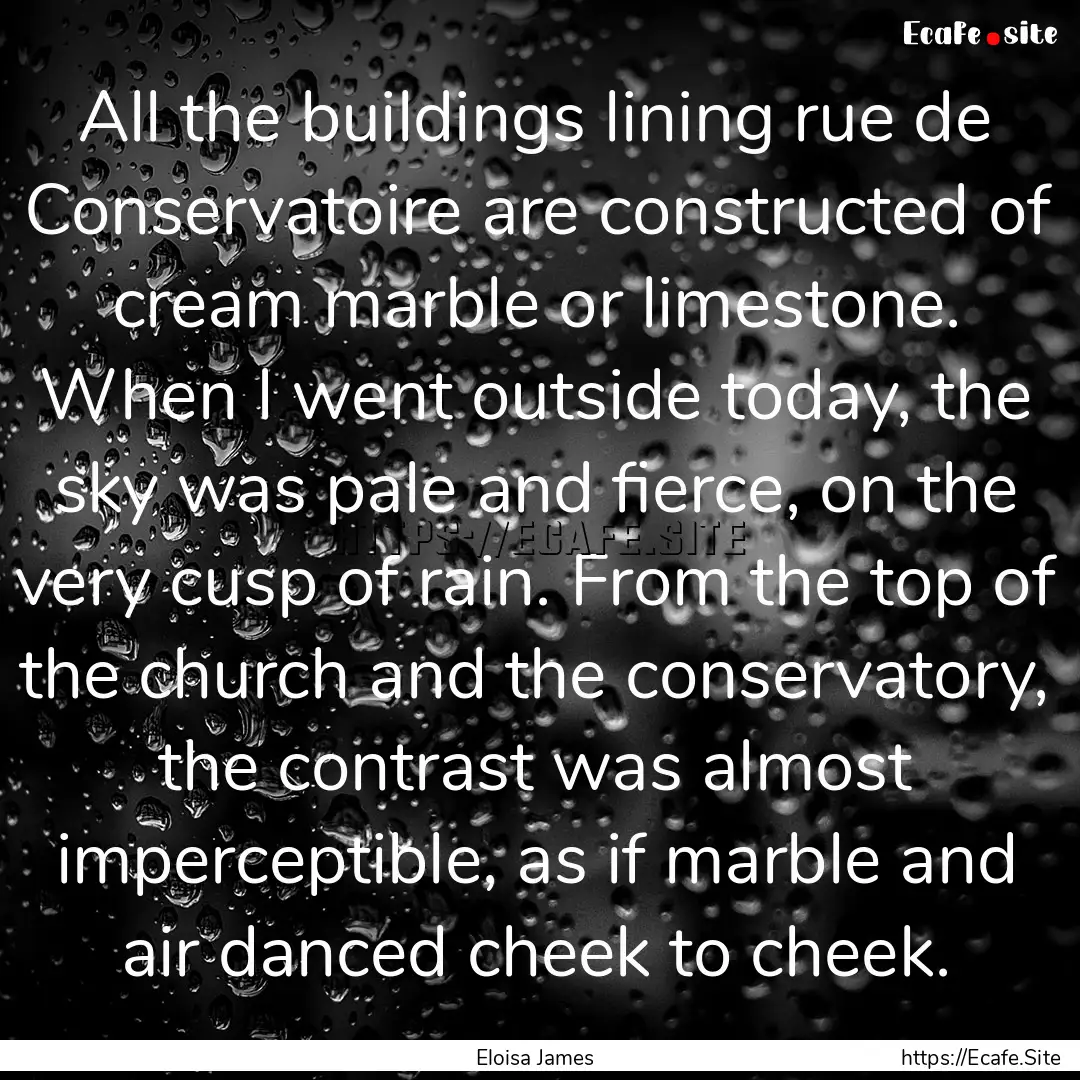 All the buildings lining rue de Conservatoire.... : Quote by Eloisa James