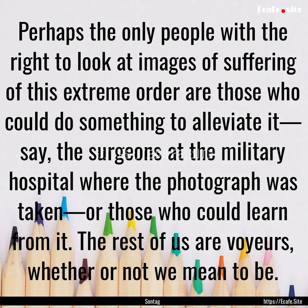 Perhaps the only people with the right to.... : Quote by Sontag