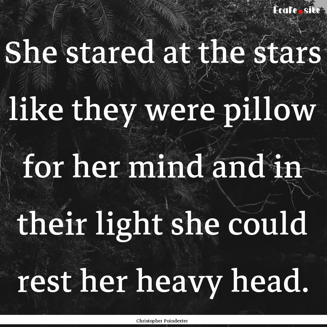 She stared at the stars like they were pillow.... : Quote by Christopher Poindexter